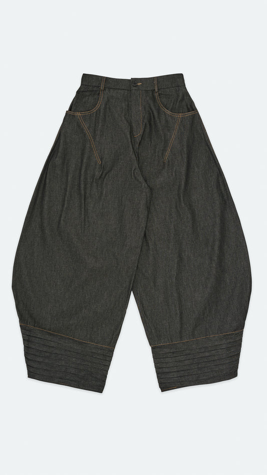 White Plate Denim Pants