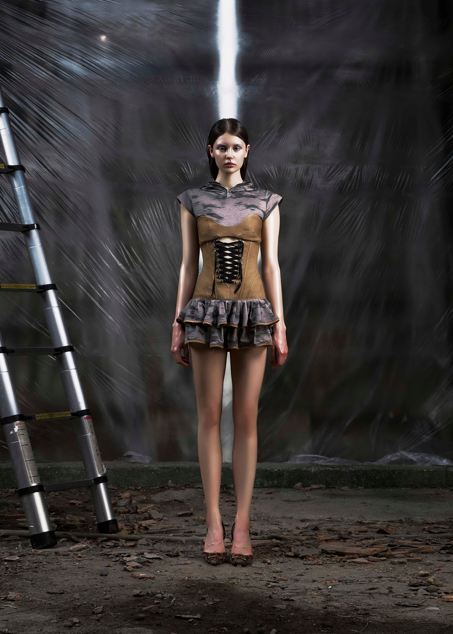 None Hoodie Corset Dress Tatichu Astoud