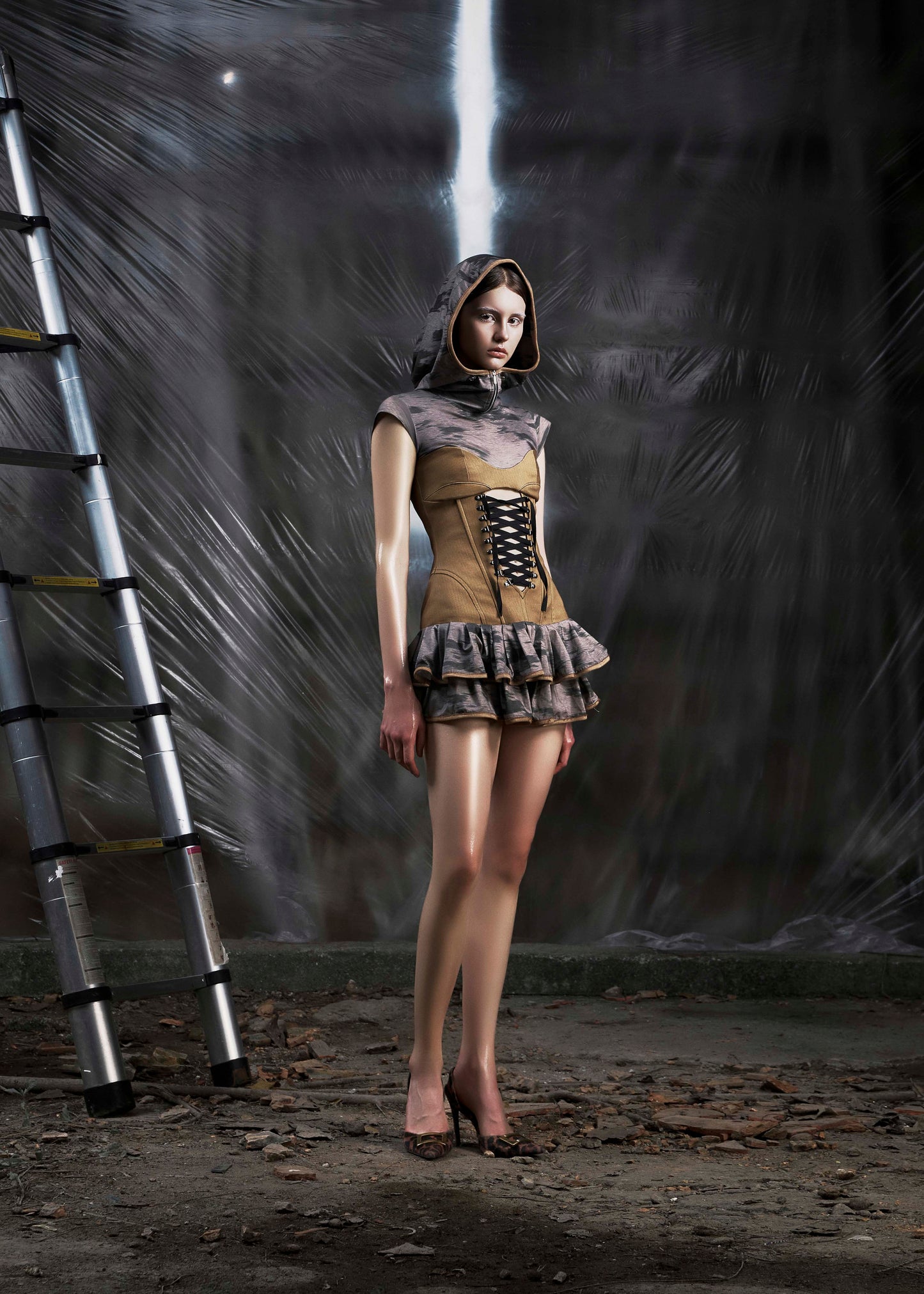 None Hoodie Corset Dress Tatichu Astoud