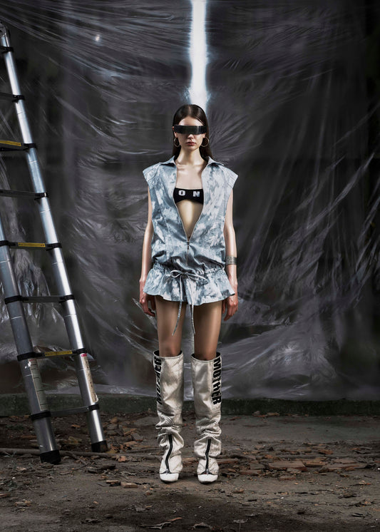 NONE Sleeveless Drop Waist Dress Tatichu Astoud