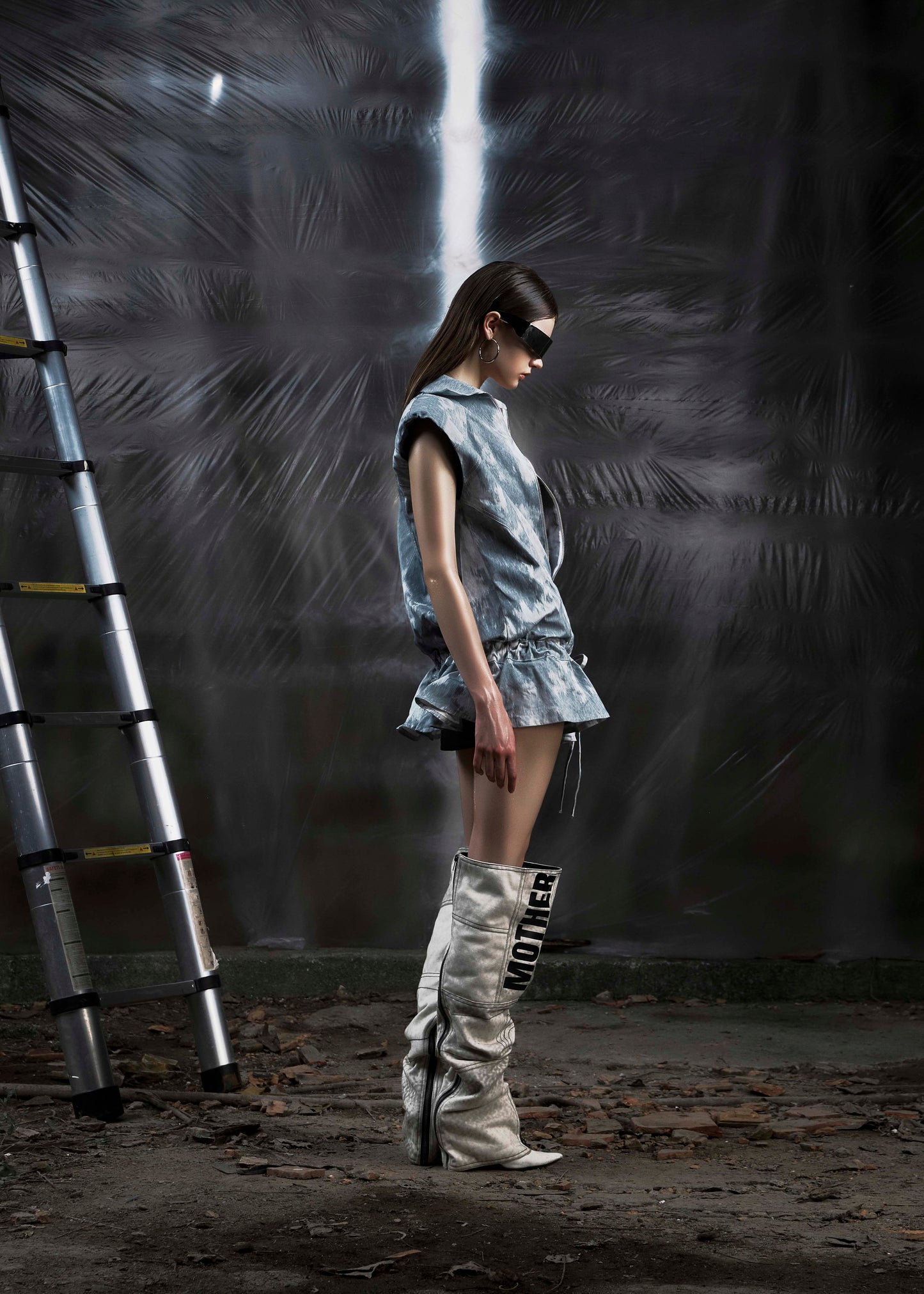 NONE Sleeveless Drop Waist Dress Tatichu Astoud